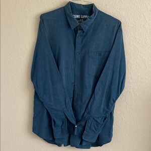 Mossimo Supply Co. Dark Blue Casual Button Down Shirt